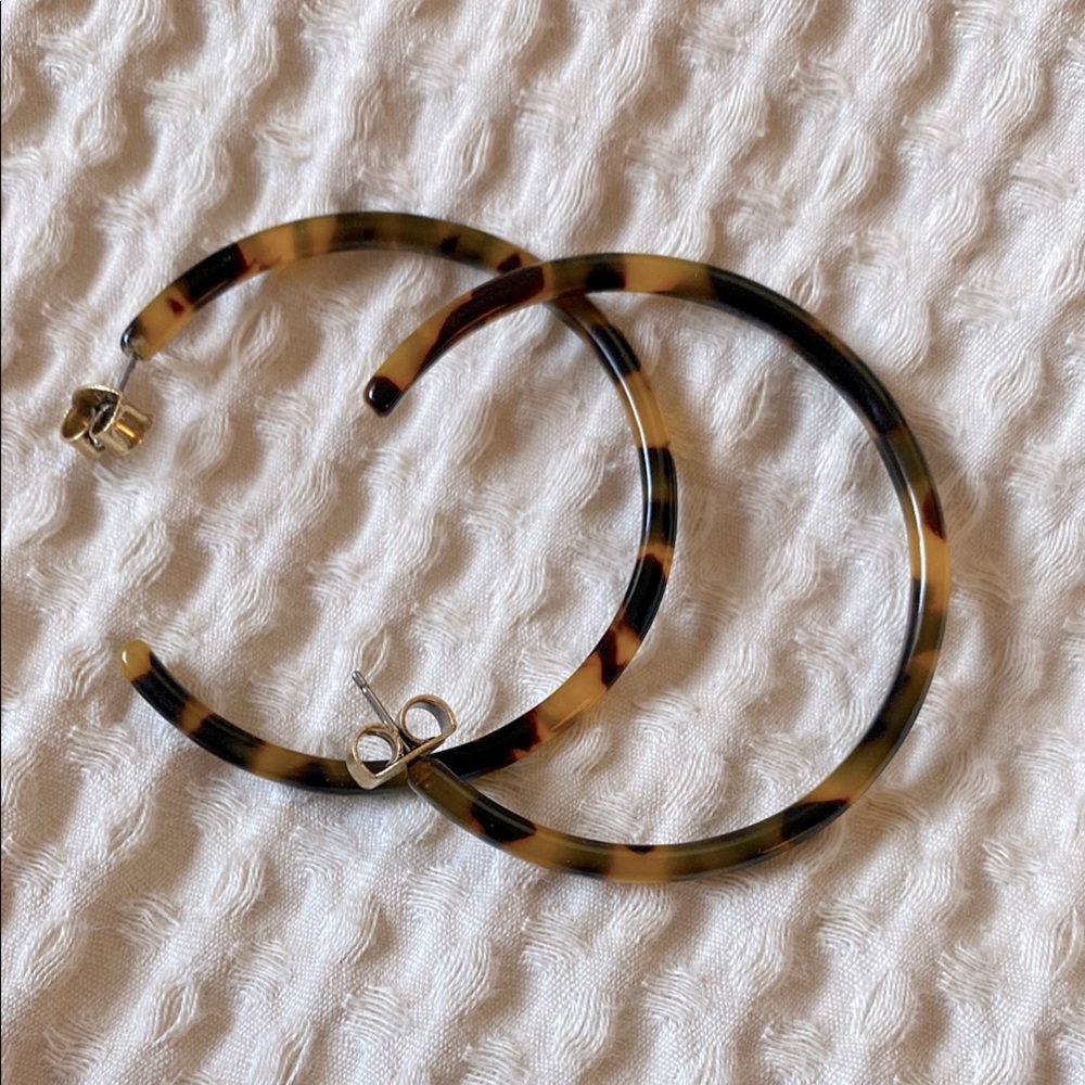 J.Crew tortoise, acetate hoop earrings